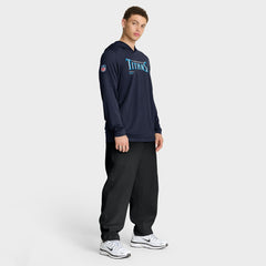Tennessee Titans Sideline Pure Fury Performance Long Sleeve Hoodie T-Shirt Navy - Nike