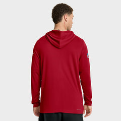 San Francisco 49ers Sideline Pure Fury Performance Long Sleeve Hoodie T-Shirt Scarlet - Nike