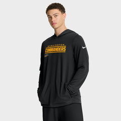 Washington Commanders Sideline Pure Fury Performance Long Sleeve Hoodie T-Shirt Black - Nike