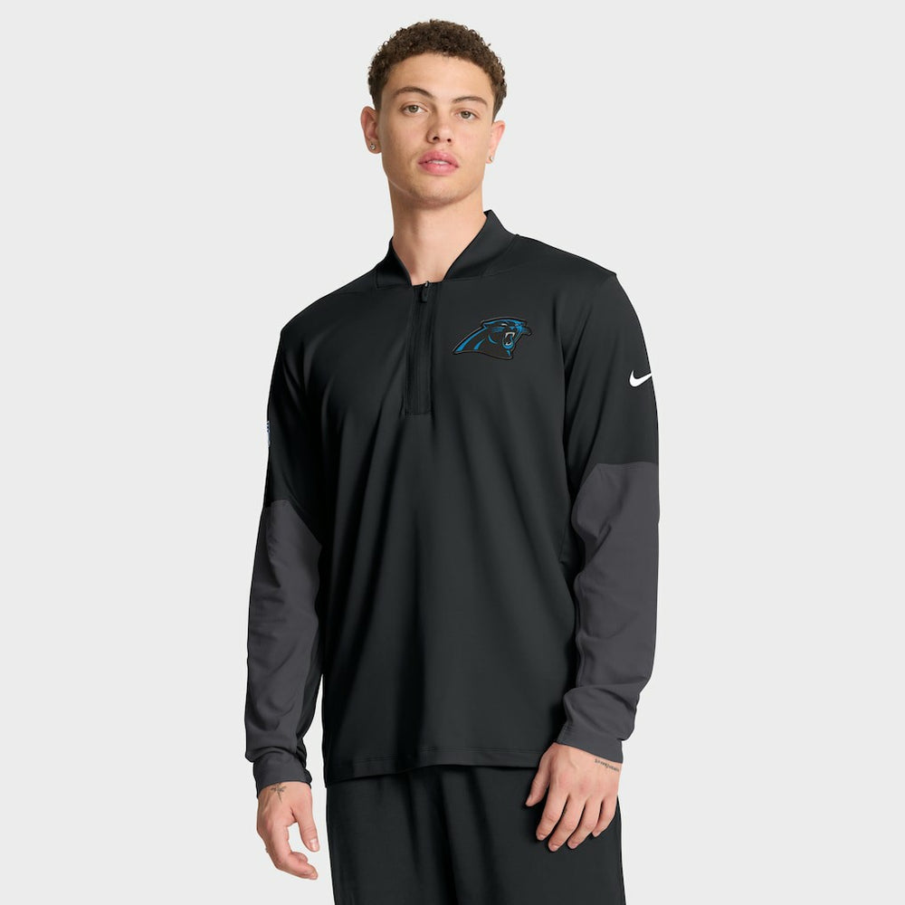 Carolina Panthers Sideline Dri-FIT Half-Zip Pullover Black - Nike