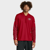 San Francisco 49ers Sideline Dri-FIT Half-Zip Pullover Scarlet - Nike