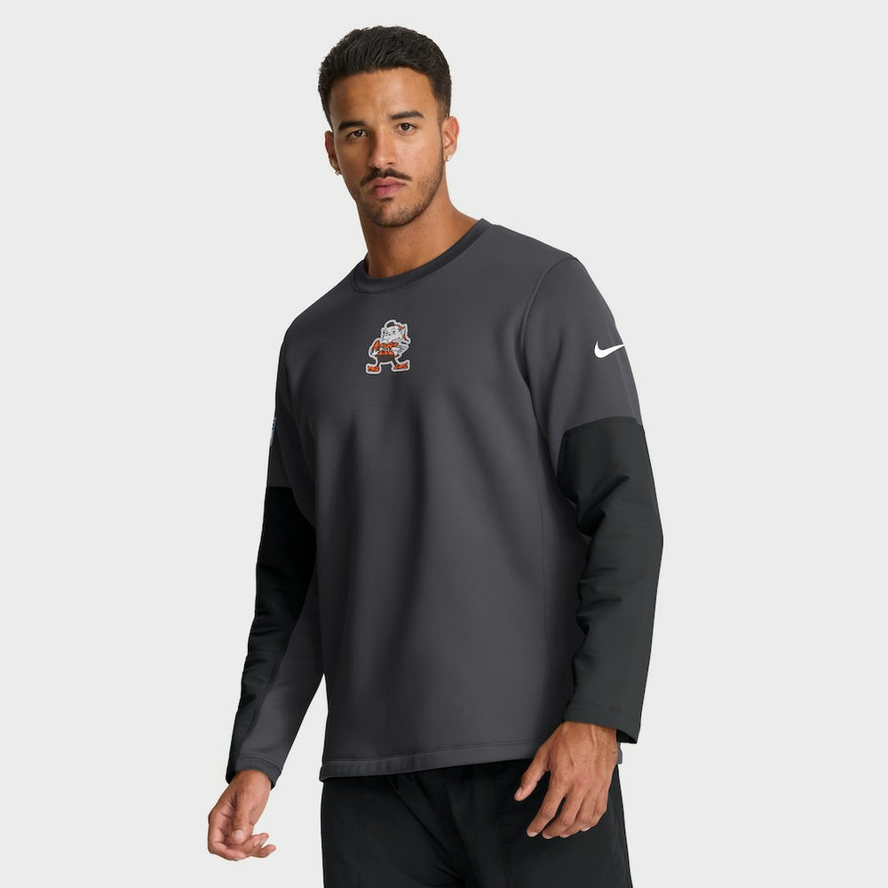 Cleveland Browns Sideline Coach Therma-FIT Long Sleeve T-Shirt Anthracite - Nike