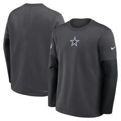 Dallas Cowboys Sideline Coach Therma-FIT Long Sleeve T-Shirt Anthracite - Nike