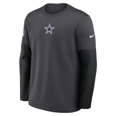 Dallas Cowboys Sideline Coach Therma-FIT Long Sleeve T-Shirt Anthracite - Nike