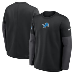 Detroit Lions Sideline Coach Therma-FIT Long Sleeve T-Shirt Black - Nike