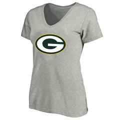 Green Bay Packers Women's Plus Size V-Neck T-Shirt Heather Gray - Fanatics