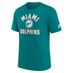 Miami Dolphins Favorable Timeline Tri-Blend T-Shirt Aqua - Nike