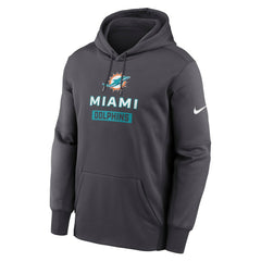 Miami Dolphins Toss Sweep Performance Pullover Hoodie Anthracite - Nike