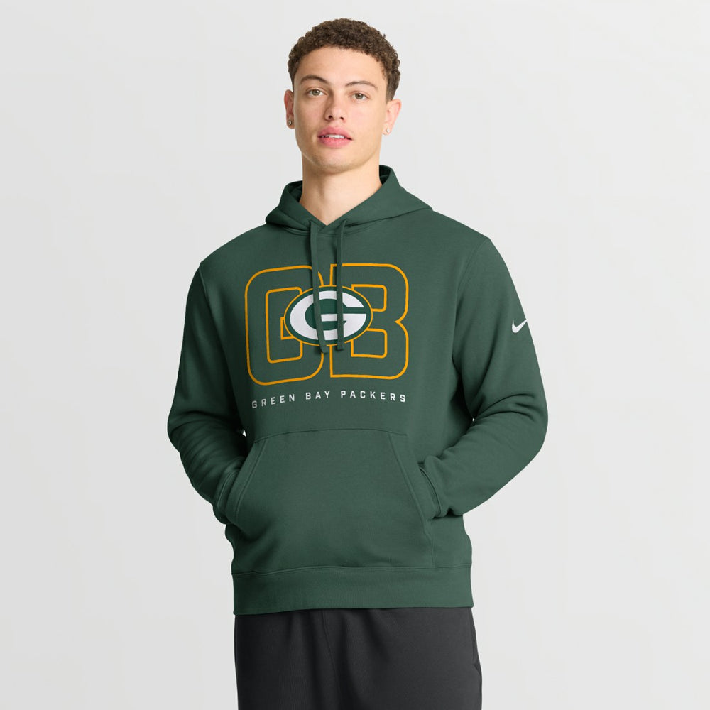 Green Bay Packers Busted Play Club Fleece Pullover Hoodie Green - Nike