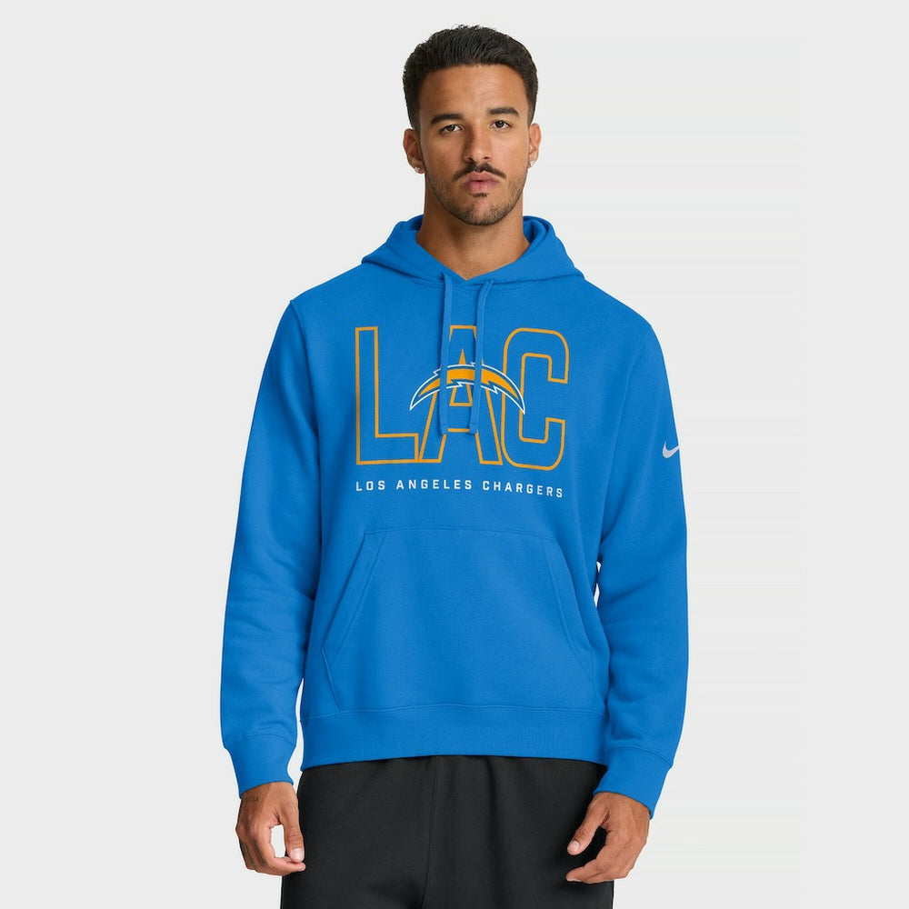 Los Angeles Chargers Busted Play Club Fleece Pullover Hoodie Powder Blue - Nike