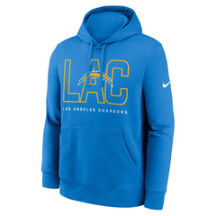 Los Angeles Chargers Busted Play Club Fleece Pullover Hoodie Powder Blue - Nike