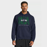 Seattle Seahawks Busted Play Club Fleece Pullover Hoodie College Navy - Nike