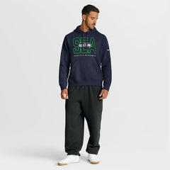 Seattle Seahawks Busted Play Club Fleece Pullover Hoodie College Navy - Nike