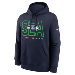 Seattle Seahawks Busted Play Club Fleece Pullover Hoodie College Navy - Nike