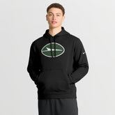 New York Jets Club Fleece Pullover Hoodie Black - Nike