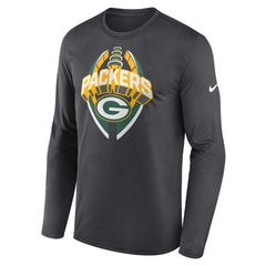 Green Bay Packers Primetime Legend Icon Performance Long Sleeve T-Shirt Anthracite - Nike