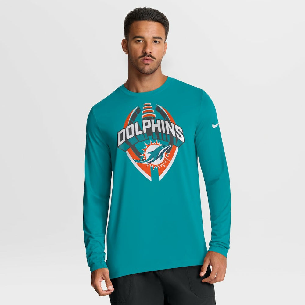 Miami Dolphins Primetime Legend Icon Performance Long Sleeve T-Shirt Aqua - Nike