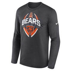 Chicago Bears Primetime Legend Icon Performance Long Sleeve T-Shirt Anthracite - Nike