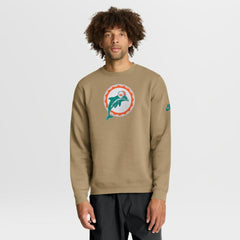 Miami Dolphins Swing Pass Rewind Club Pullover Sweatshirt Tan - Nike