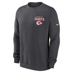 Kansas City Chiefs Primetime Club Fleece Pullover Sweatshirt Anthracite - Nike