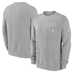 Los Angeles Rams Primetime Club Fleece Pullover Sweatshirt Heather Gray - Nike