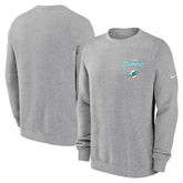 Miami Dolphins Primetime Club Fleece Pullover Sweatshirt Heather Gray - Nike