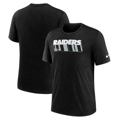 Las Vegas Raiders Long Pass Tri-Blend T-Shirt Heather Black - Nike