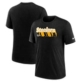 Pittsburgh Steelers Long Pass Tri-Blend T-Shirt Heather Navy - Nike