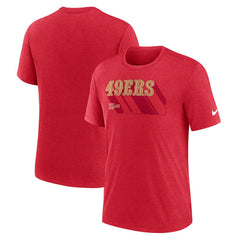 San Francisco 49ers Long Pass Tri-Blend T-Shirt Heather Scarlet - Nike