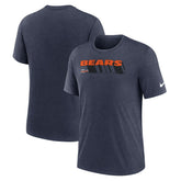 Chicago Bears Long Pass Tri-Blend T-Shirt Heather Navy - Nike