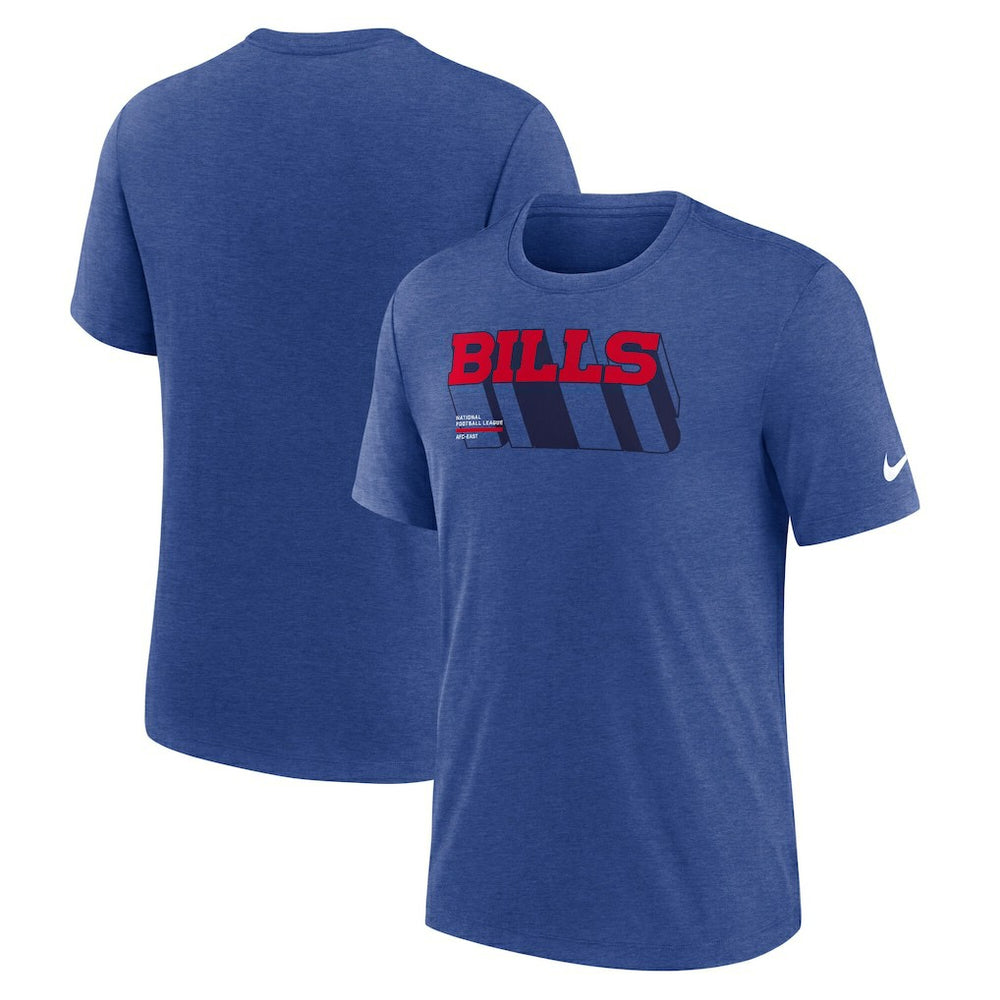 Buffalo Bills Long Pass Tri-Blend T-Shirt Heather Royal - Nike