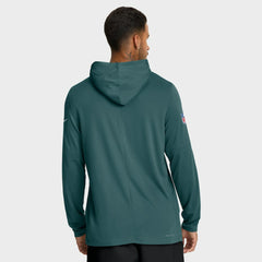 Philadelphia Eagles Big & Tall Sideline Dri-FIT Long Sleeve Hoodie T-Shirt Midnight Green - Nike