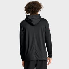 Detroit Lions Big & Tall Sideline Dri-FIT Long Sleeve Hoodie T-Shirt Black - Nike