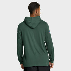 Green Bay Packers Big & Tall Sideline Dri-FIT Long Sleeve Hoodie T-Shirt Green - Nike
