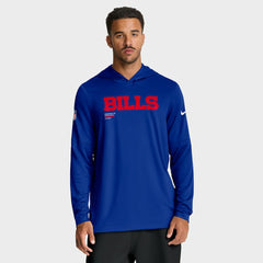 Buffalo Bills Big & Tall Sideline Dri-FIT Long Sleeve Hoodie T-Shirt Royal - Nike