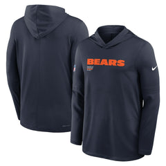 Chicago Bears Big & Tall Sideline Dri-FIT Long Sleeve Hoodie T-Shirt Navy - Nike