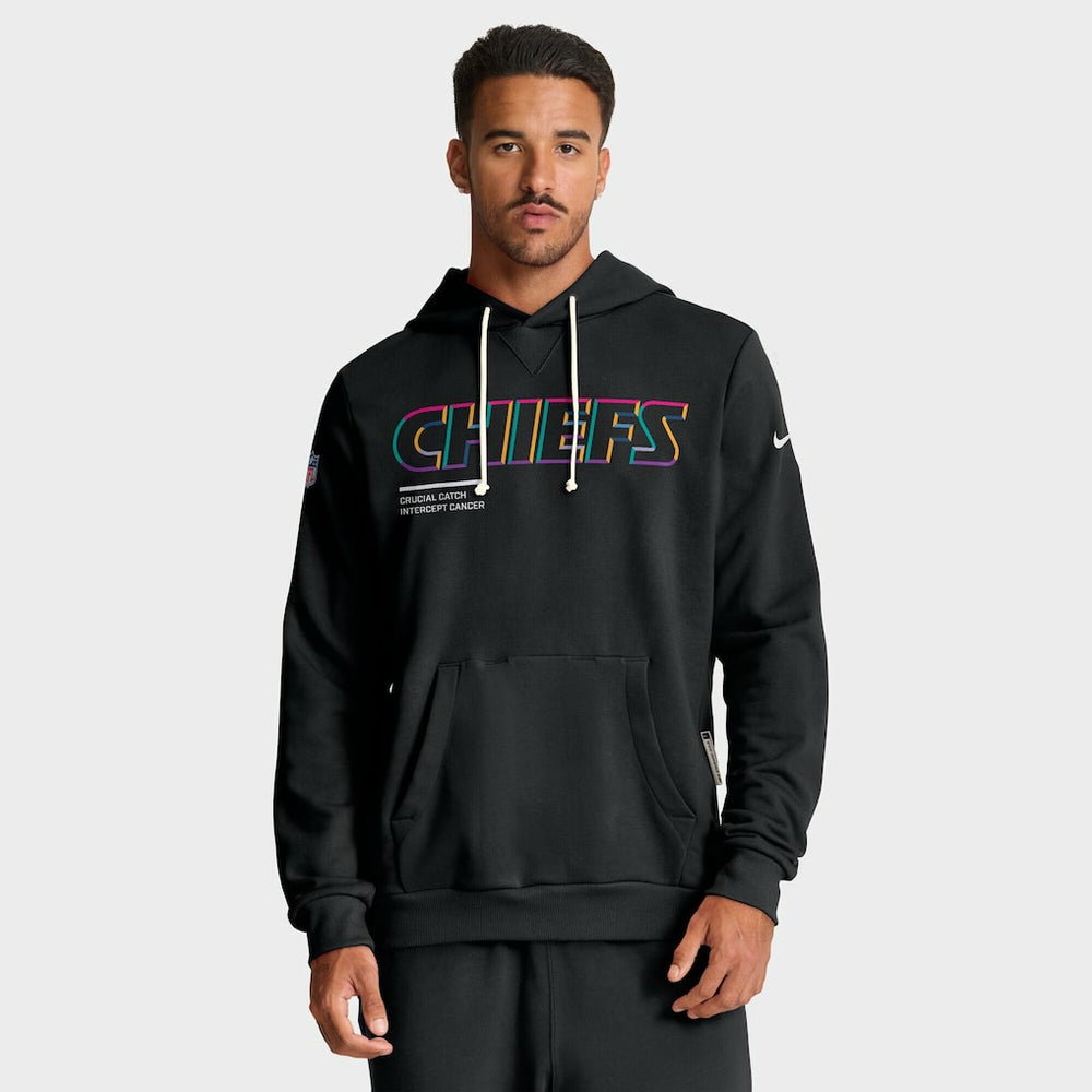 Kansas City Chiefs Tall 2025 NFL Crucial Catch Sideline Standard Issue Dri-FIT Hoodie Black - Nike