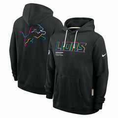 Detroit Lions Tall 2025 NFL Crucial Catch Sideline Standard Issue Dri-FIT Hoodie Black - Nike