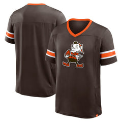 Cleveland Browns Hometown Premium Hashmark V-Neck T-Shirt Brown - Fanatics