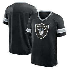 Las Vegas Raiders Hometown Premium Hashmark V-Neck T-Shirt Black - Fanatics