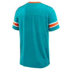 Miami Dolphins Hometown Premium Hashmark V-Neck T-Shirt Aqua - Fanatics