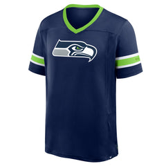 Seattle Seahawks Hometown Premium Hashmark V-Neck T-Shirt College Navy - Fanatics