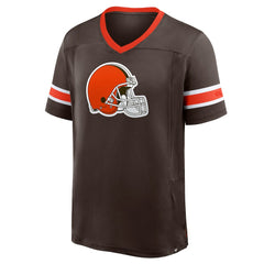 Cleveland Browns Hometown Premium Hashmark V-Neck T-Shirt Brown - Fanatics