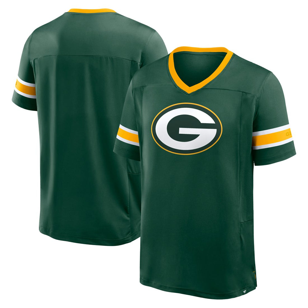 Green Bay Packers Hometown Premium Hashmark V-Neck T-Shirt Green - Fanatics