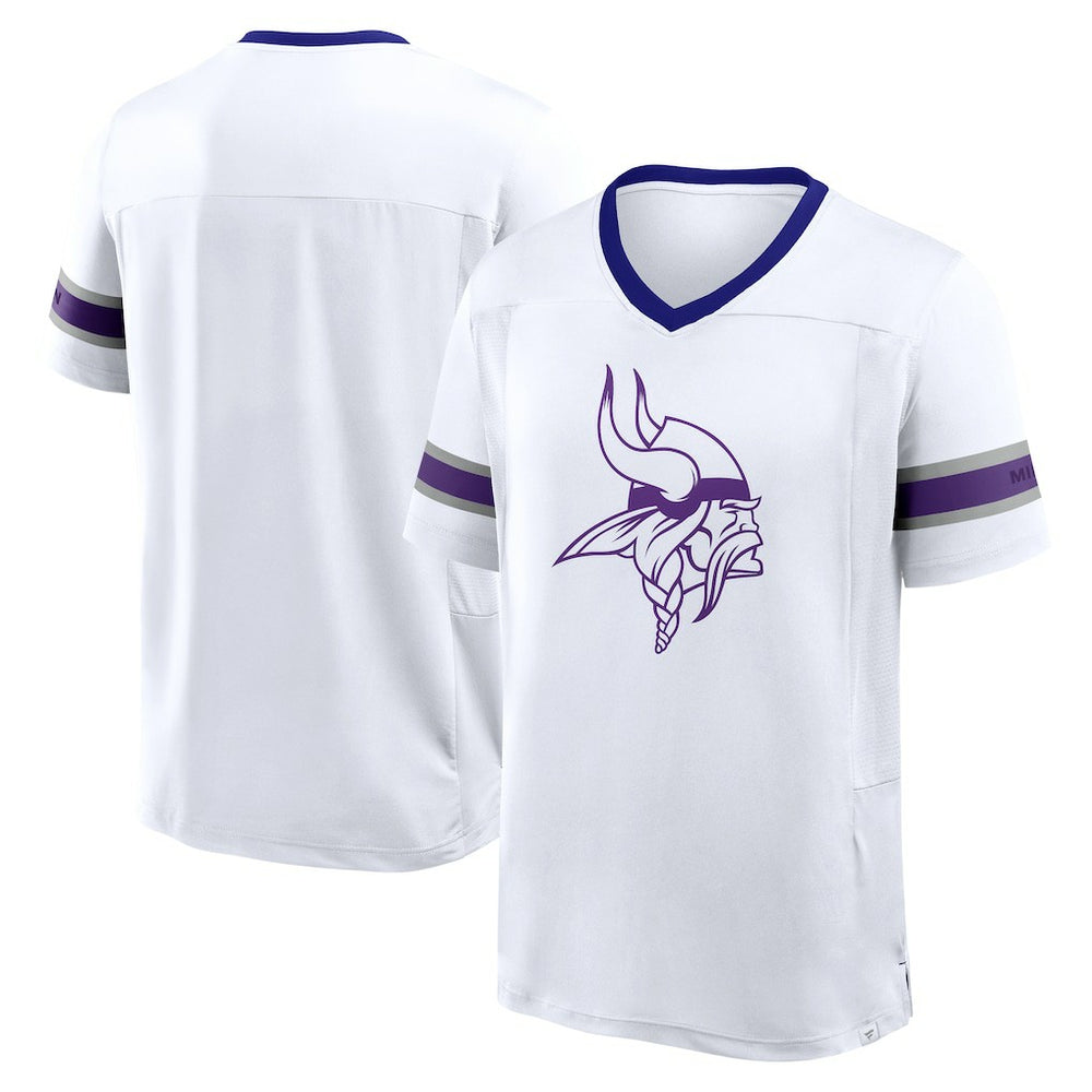 Minnesota Vikings Redzone Hashmark V-Neck T-Shirt White - Fanatics