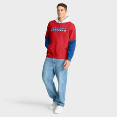 New England Patriots Helmet Retro Pullover Hoodie Red - Fanatics