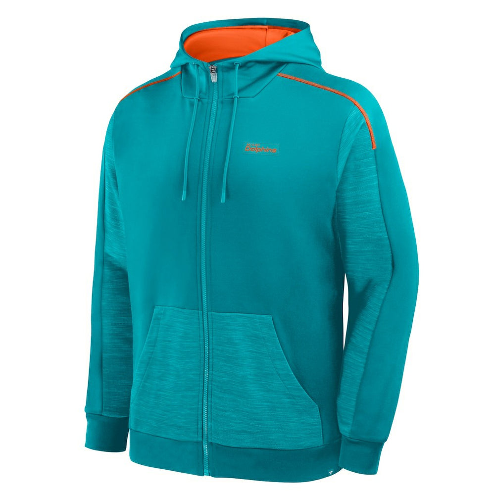 Miami Dolphins Checkdown Pass Full-Zip Hoodie Aqua - Fanatics