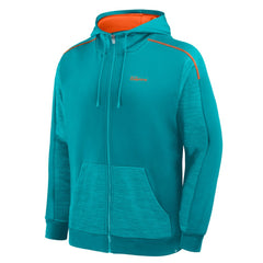 Miami Dolphins Checkdown Pass Full-Zip Hoodie Aqua - Fanatics