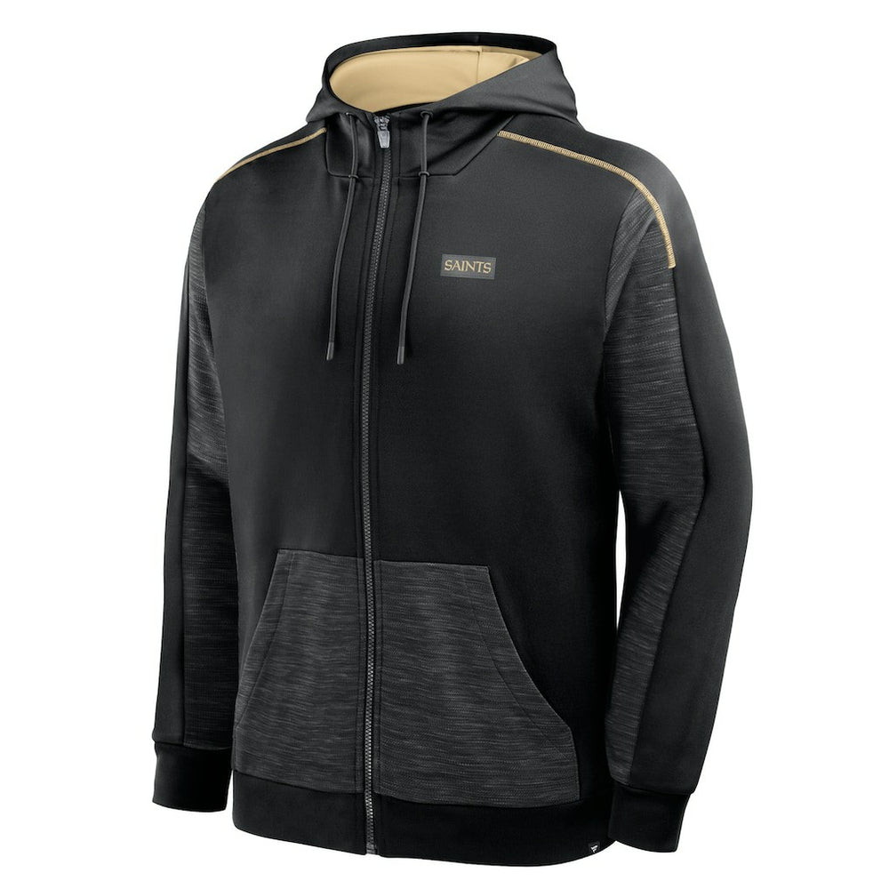 New Orleans Saints Checkdown Pass Full-Zip Hoodie Black - Fanatics