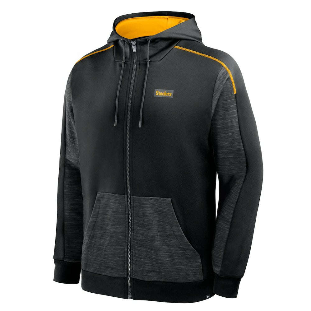Pittsburgh Steelers Checkdown Pass Full-Zip Hoodie Black - Fanatics